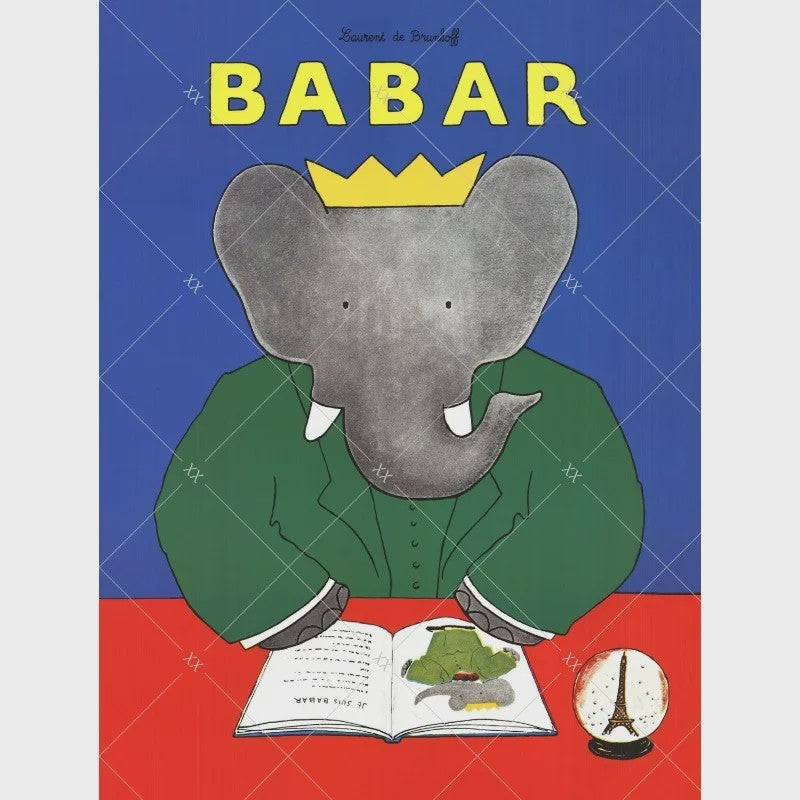 Babar Poster Canvas - Sprookjes Kunst voor Kinderkamer & Babykamer Decoratie