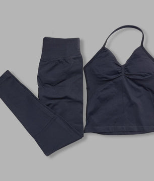 Dames Sportset: Backless Tanktop & Scrunch Seamless Legging