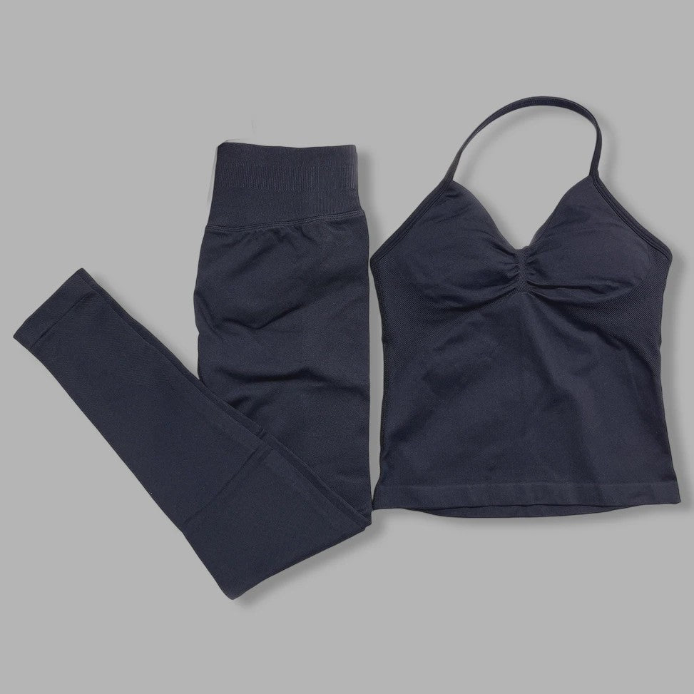 Dames Sportset: Backless Tanktop & Scrunch Seamless Legging