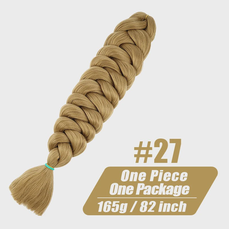 82 Inch Kanekalon Jumbo Braiding Hair - 165g Pre-Stretched Synthetisch Vlecht Haar voor Crocheten