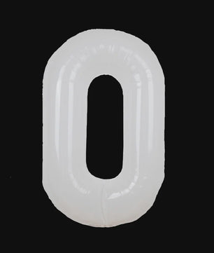 Grote Folie Ballonnen Cijfers 0-9 Cream Caramel & Wit (32/40 inch) - Feestdecoratie