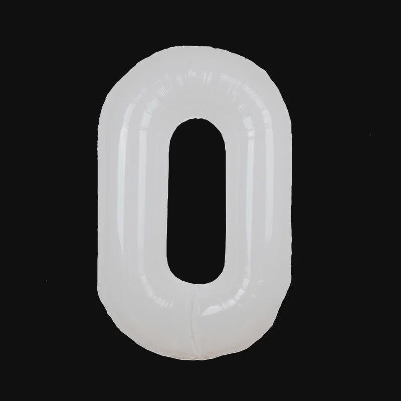 Grote Folie Ballonnen Cijfers 0-9 Cream Caramel & Wit (32/40 inch) - Feestdecoratie