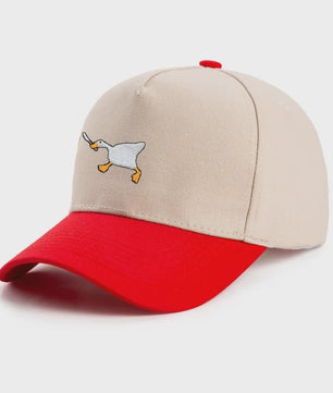 Unieke Geborduurde Baseball Cap met Gans Patroon - Casual Stadsstijl