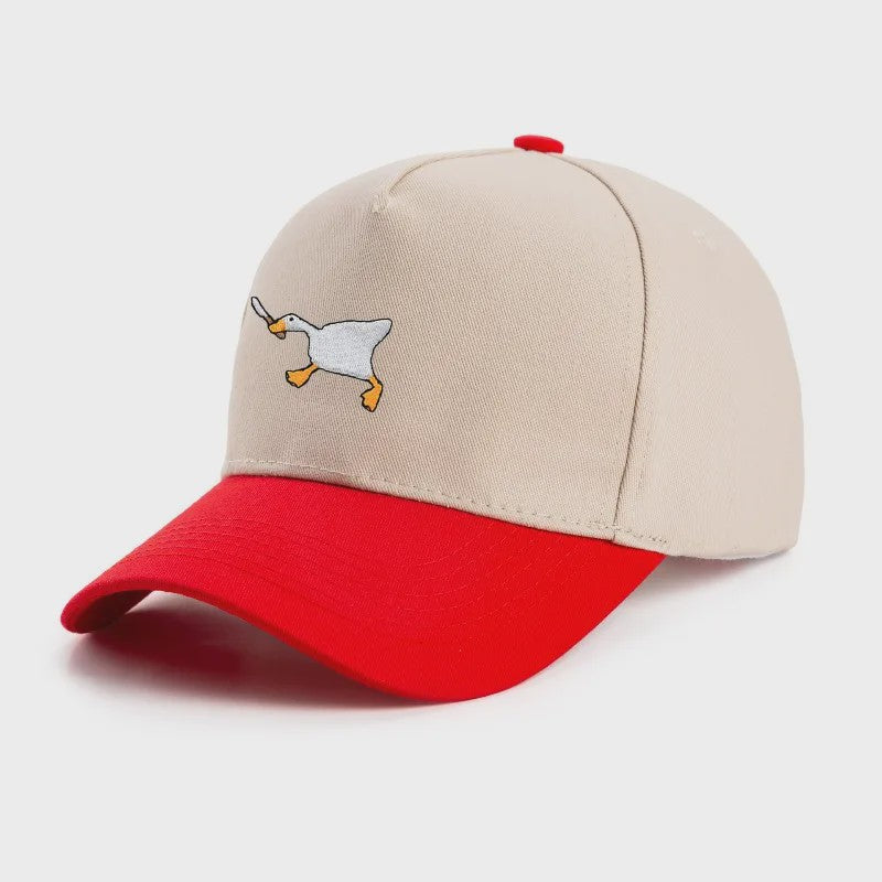Unieke Geborduurde Baseball Cap met Gans Patroon - Casual Stadsstijl