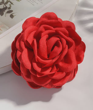 Bloem Haarclip Dames - Katoen Stof Rozen Klip - Medium Maat - Koreaanse Stijl Haarsieraad