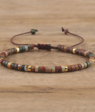 Natuurlijke Blauwe Emperor Steen Kralen Armband - Verstelbaar & Uniek