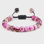 Verstelbare Natuursteen Armband - 8mm Agate & Onyx Kralen voor Mannen en Vrouwen
