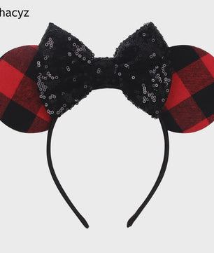 Chique Sequin Mickey Oortjes Diadeem met Strik - Feestelijk Haaraccessoire voor Kinderen & Dames