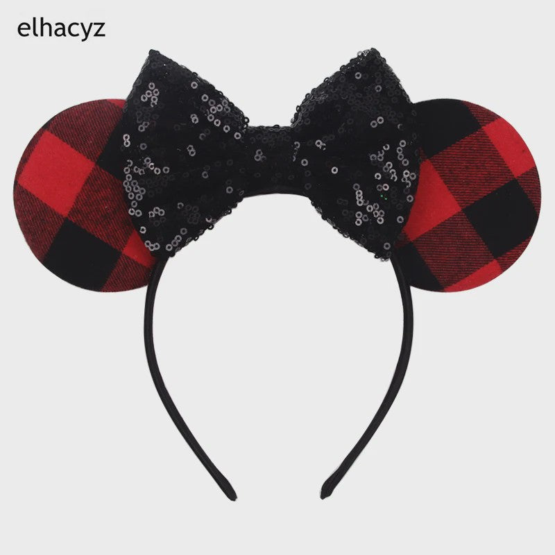 Chique Sequin Mickey Oortjes Diadeem met Strik - Feestelijk Haaraccessoire voor Kinderen & Dames