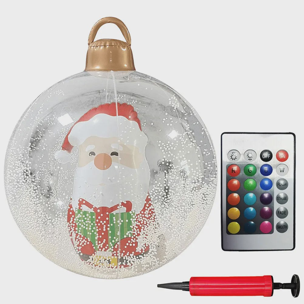 24 Inch Opblaasbare Kerstbal met LED Verlichting - XL Tuindecoratie