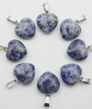30x Natuursteen Hart Hangers (Amethist/Kwarts/Agaat) - DIY Sieraden Maken