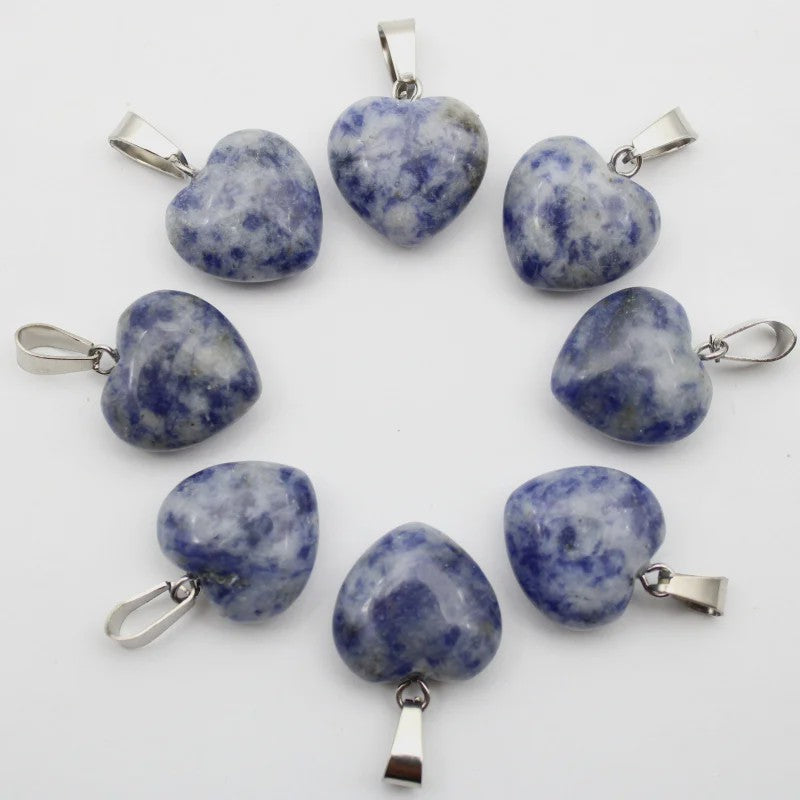 30x Natuursteen Hart Hangers (Amethist/Kwarts/Agaat) - DIY Sieraden Maken