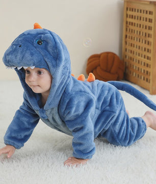 Baby Romper Dierenkostuum Kigurumi - Zacht Flanellen Jumpsuit voor Jongens & Meisjes