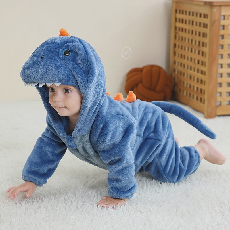 Baby Romper Dierenkostuum Kigurumi - Zacht Flanellen Jumpsuit voor Jongens & Meisjes