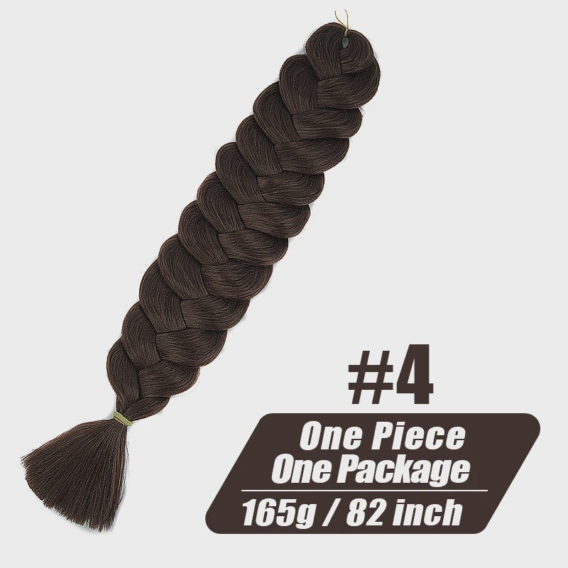 82 Inch Kanekalon Jumbo Braiding Hair - 165g Pre-Stretched Synthetisch Vlecht Haar voor Crocheten