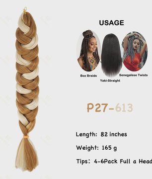 Jumbo Braiding Hair Extensions - 82 inch Synthetisch Vlecht Haar voor Box Braids & Twist