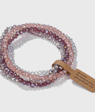 Set van 4 Kristallen Kralen Armbanden - Kleurrijk & Elegant