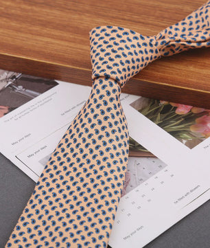Klassieke Heren Strikdas - Imitatie Zijde met Polka Dot & Bloemendessin