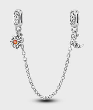 925 Sterling Zilveren Veiligheidsketting Bedel voor Armbanden - Maan, Ster, Vlinder, Hart