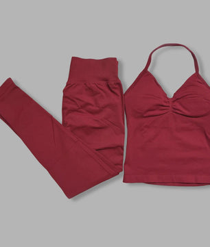 Dames Sportset: Backless Tanktop & Scrunch Seamless Legging