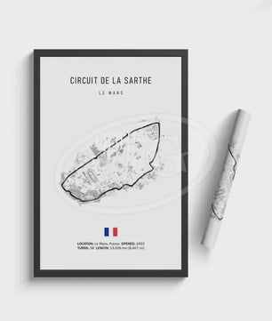 Vintage F1 Circuit Poster: Zwart-Wit Formule 1 Kunst voor de Raceliefhebber