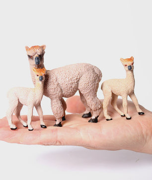 Realistische Alpaca & Kameel Figuren Set - Handgeschilderd, Educatief Speelgoed