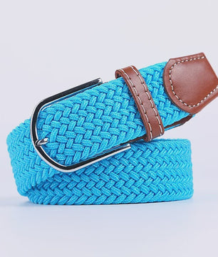 Unisex Gevlochten Elastische Riem met Pin Gesp - 107-130cm