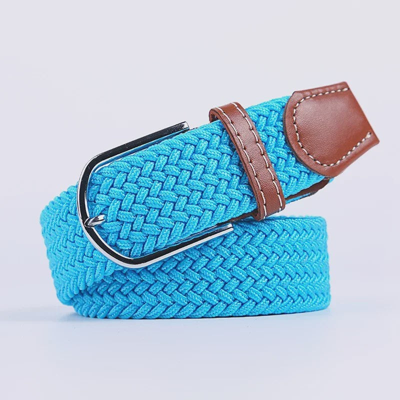 Unisex Gevlochten Elastische Riem met Pin Gesp - 107-130cm