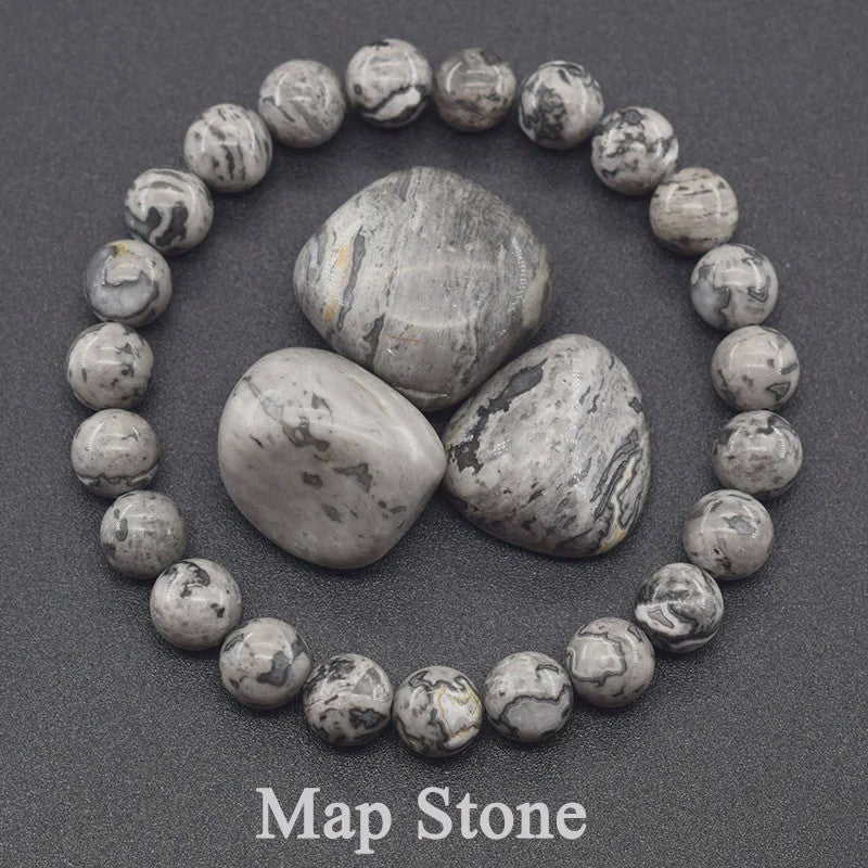 Natuurlijke Edelsteen Armband - Reiki, Blauwe Apatite, Lapis Lazuli, Amethist & Tijgeroog