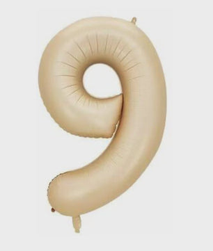 Grote Folie Ballonnen Cijfers 0-9 Cream Caramel & Wit (32/40 inch) - Feestdecoratie