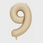 Grote Folie Ballonnen Cijfers 0-9 Cream Caramel & Wit (32/40 inch) - Feestdecoratie
