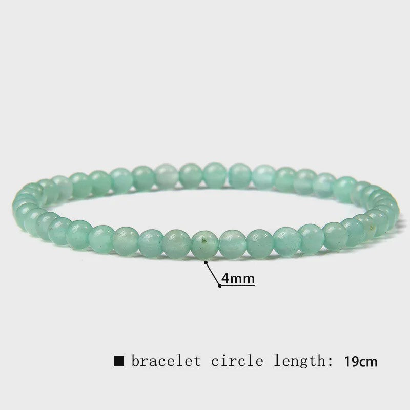 Natuursteen Armband met Kwarts, Kattenoog, Jades & Aquamarijn Kralen - Stretch Bangle voor Dames & Heren
