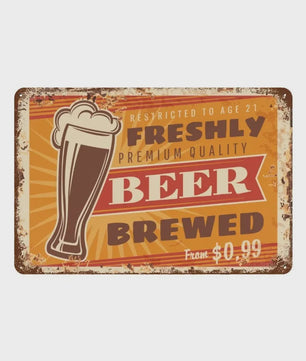 Retro Metal Bier Merk Poster - Decoratie voor Man Cave, Bar & Club
