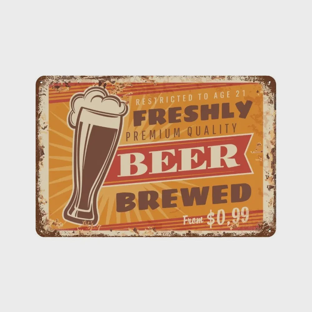 Retro Metal Bier Merk Poster - Decoratie voor Man Cave, Bar & Club