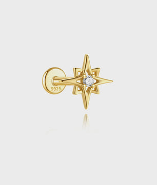 925 Sterling Zilveren Kolibrie Oorbellen Dames - 18K Goudkleurig Platte Achterkant Studs