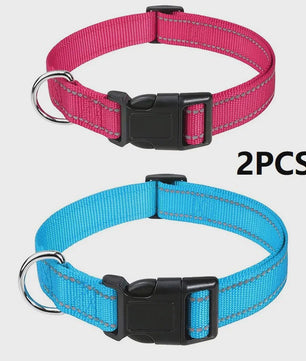 Verstelbare Halsband voor Honden en Puppies met Reflecterende Strepen - Veilig en Comfortabel