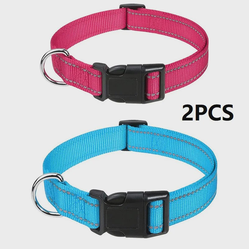 Verstelbare Halsband voor Honden en Puppies met Reflecterende Strepen - Veilig en Comfortabel