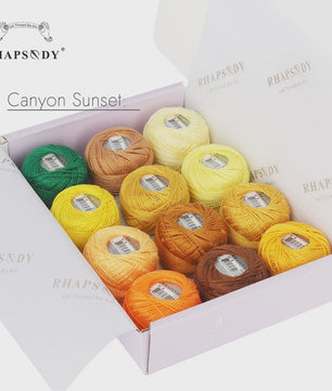 Rhapsody Pearl Cotton Garen Set - Maat 8 - 12 Bollen voor Haken, Borduren & Knutselen