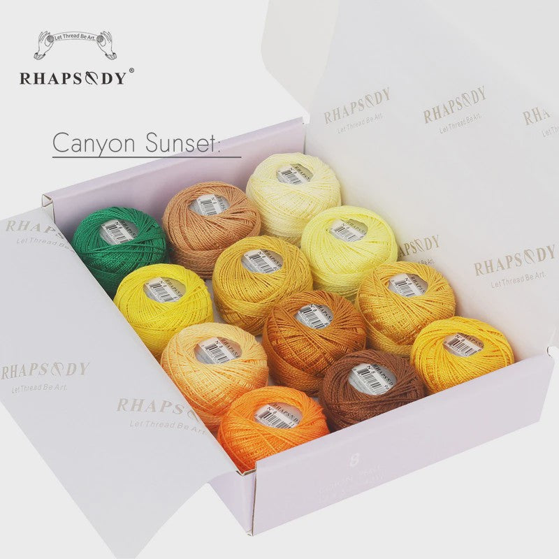 Rhapsody Pearl Cotton Garen Set - Maat 8 - 12 Bollen voor Haken, Borduren & Knutselen