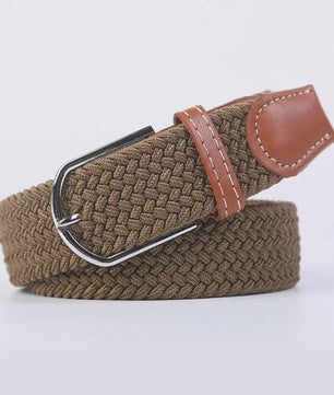 Unisex Gevlochten Elastische Riem met Pin Gesp - 107-130cm