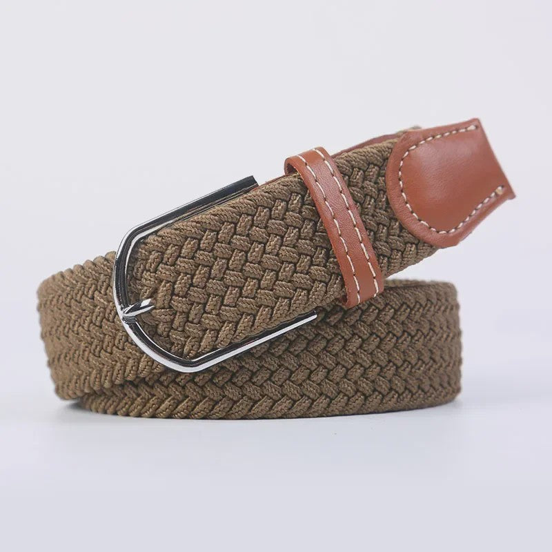 Unisex Gevlochten Elastische Riem met Pin Gesp - 107-130cm