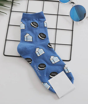 Grappige Heren Sokken met Food Prints: Avocado, Friet, Burger, Bier & Meer | Harajuku Stijl