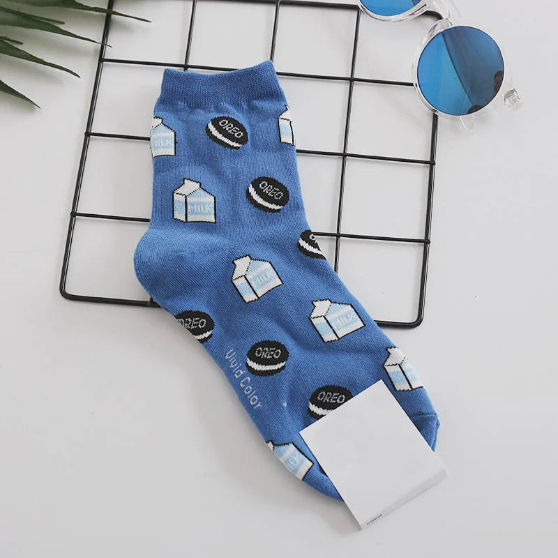 Grappige Heren Sokken met Food Prints: Avocado, Friet, Burger, Bier & Meer | Harajuku Stijl