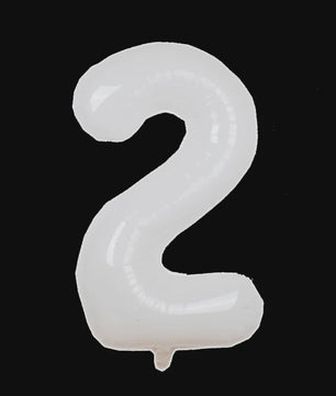Grote Folie Ballonnen Cijfers 0-9 Cream Caramel & Wit (32/40 inch) - Feestdecoratie