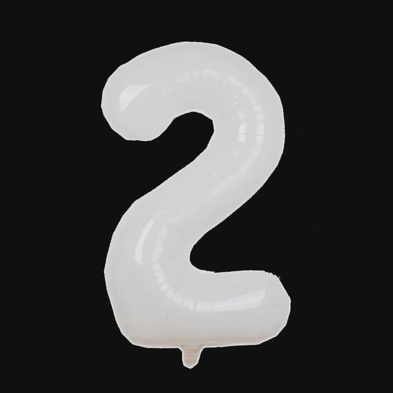 Grote Folie Ballonnen Cijfers 0-9 Cream Caramel & Wit (32/40 inch) - Feestdecoratie