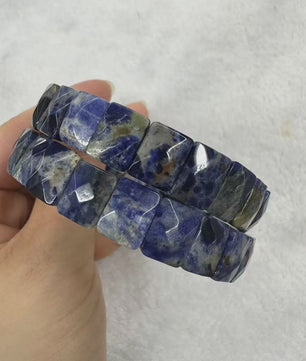 Natuurlijke Edelsteen Armband - Fluoriet & Citrien Vierkante Kralen