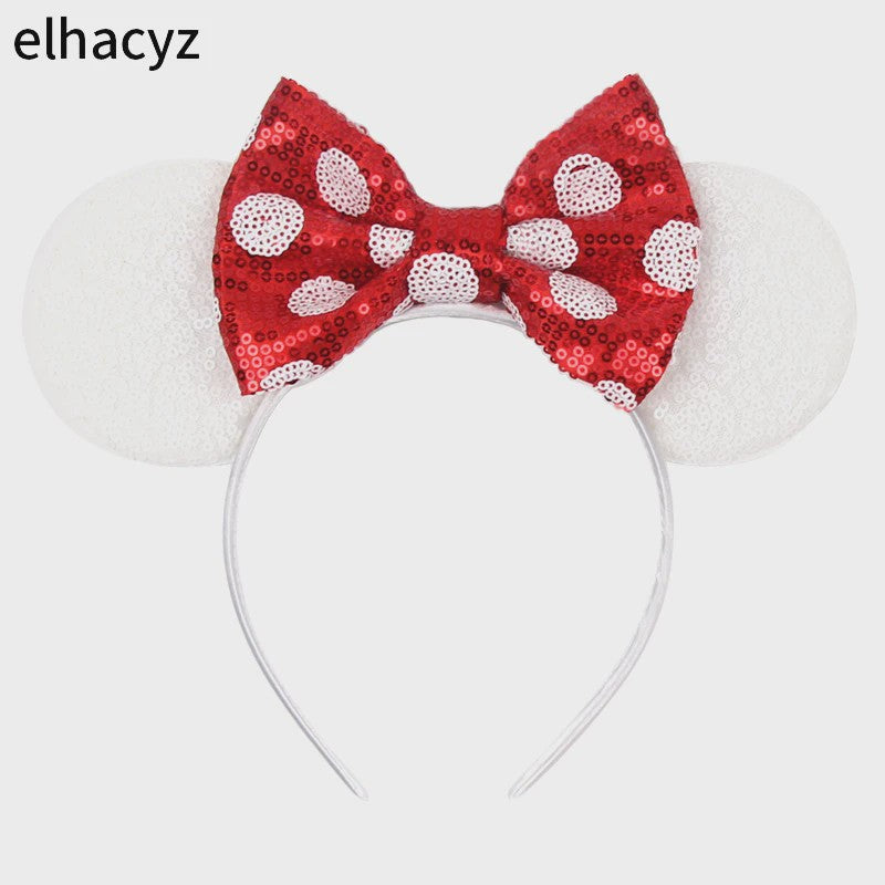 Chique Sequin Mickey Oortjes Diadeem met Strik - Feestelijk Haaraccessoire voor Kinderen & Dames