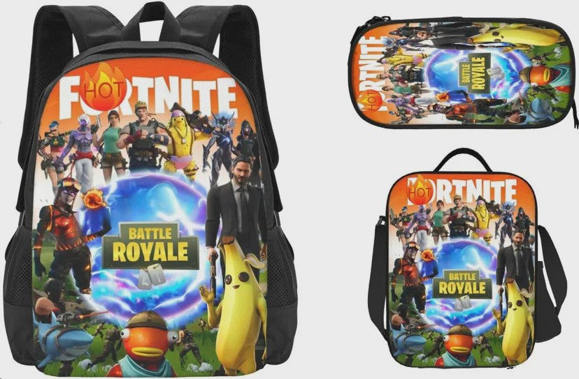 Fortnite Schooltas Set: Rugzak, Pennenhouder & Lunchtas voor Kinderen