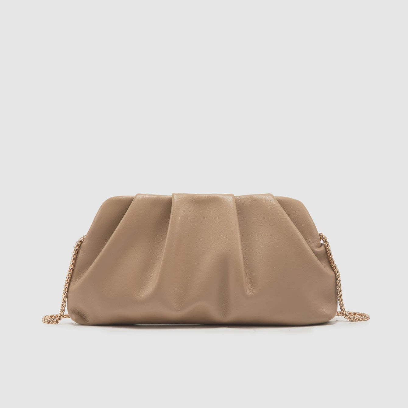 Luxe Plissé Avondtas met Gouden Ketting - Clutch & Schoudertas voor Feestelijke Gelegenheden