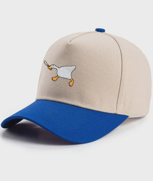 Unieke Geborduurde Baseball Cap met Gans Patroon - Casual Stadsstijl